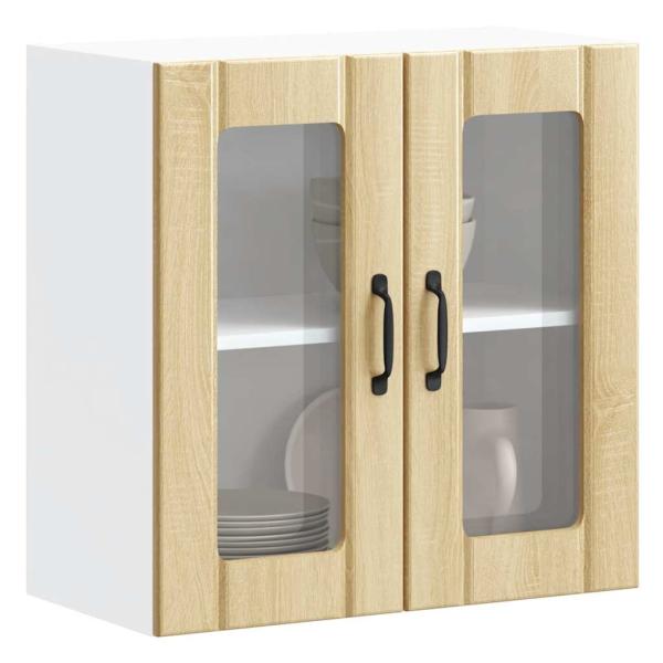 ARDEBO.de - Küchen-Hängeschrank mit Glastür Sonoma-Eiche Holzwerkstoff