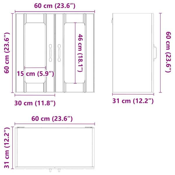 Küchen-Hängeschrank mit Glastür Sonoma-Eiche Holzwerkstoff