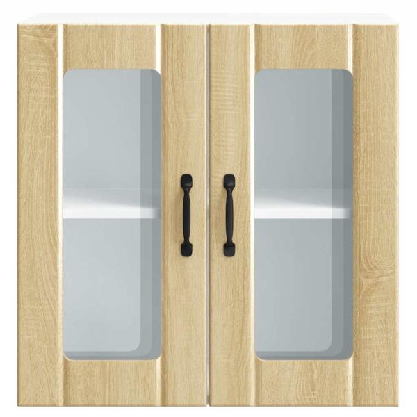 Küchen-Hängeschrank mit Glastür Sonoma-Eiche Holzwerkstoff