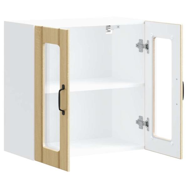 Küchen-Hängeschrank mit Glastür Sonoma-Eiche Holzwerkstoff
