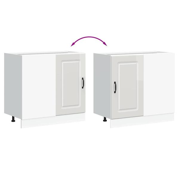 Küchenunterschrank Kalmar Hochglanz-Weiß Holzwerkstoff