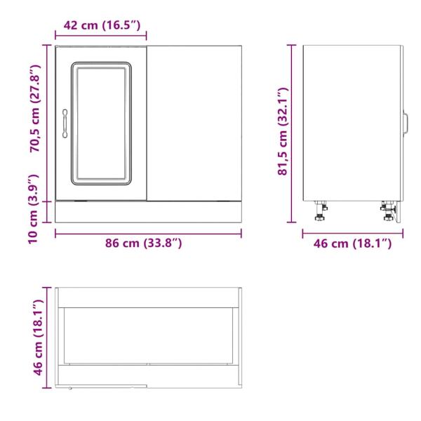 Küchenunterschrank Kalmar Betongrau Holzwerkstoff