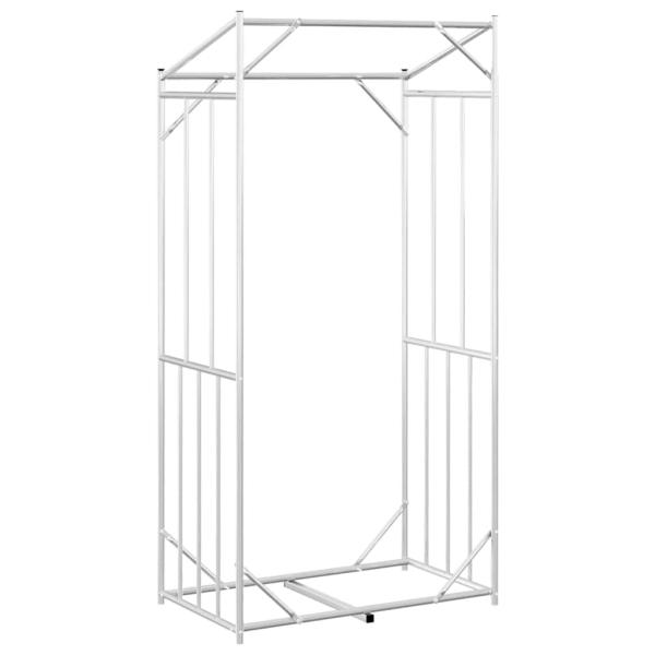 Brennholzregal mit Regenschutz 100x60x200 cm Verzinkter Stahl