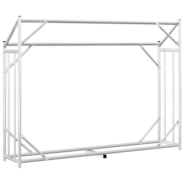 Brennholzregal mit Regenschutz 151x40,5x110,5 cm Stahl Verzinkt