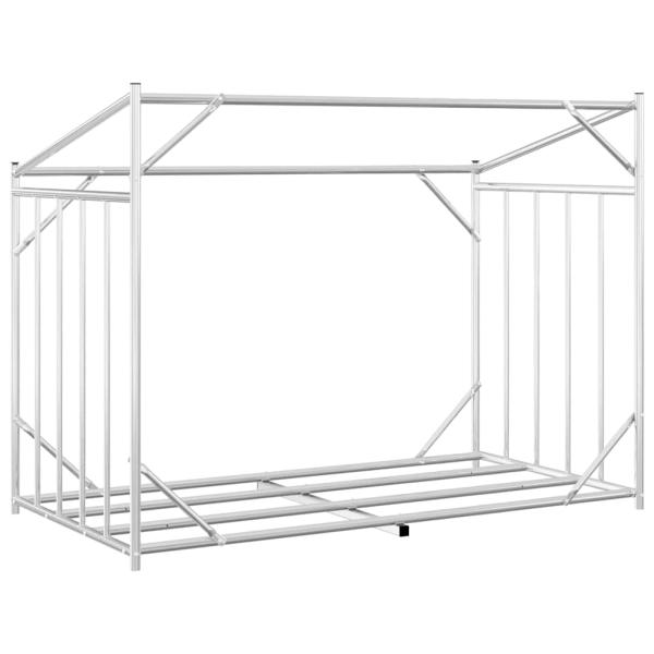 Brennholzregal mit Regenschutz 151x80,5x110,5 cm Stahl Verzinkt