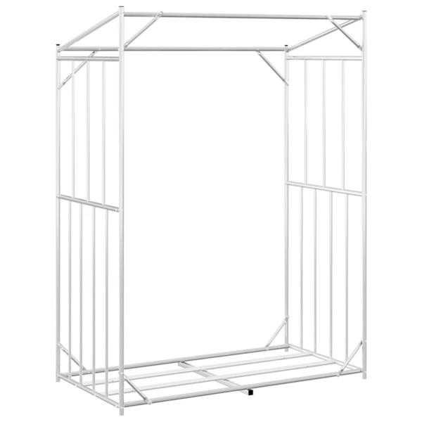 Brennholzregal mit Regenschutz 150x80x200 cm Verzinkter Stahl
