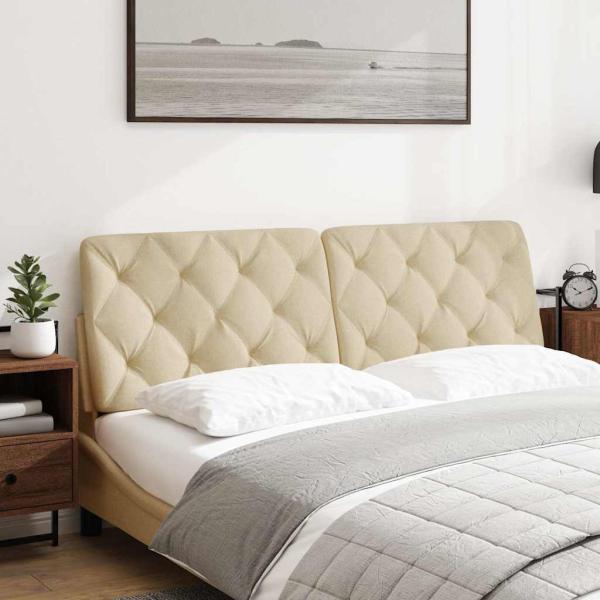 Kopfteil-Kissen Creme 160 cm Stoff