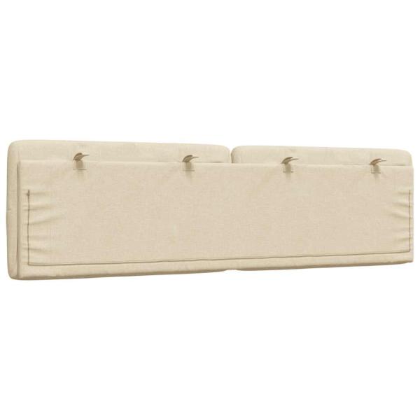 Kopfteil-Kissen Creme 180 cm Stoff
