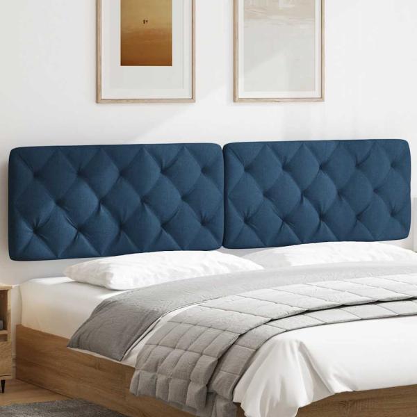 Kopfteil-Kissen Blau 200 cm Stoff