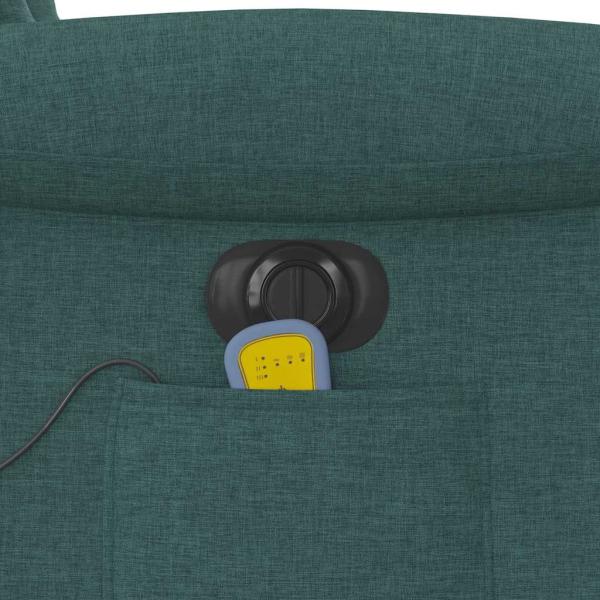 Massagesessel Elektrisch Dunkelgrün Stoff