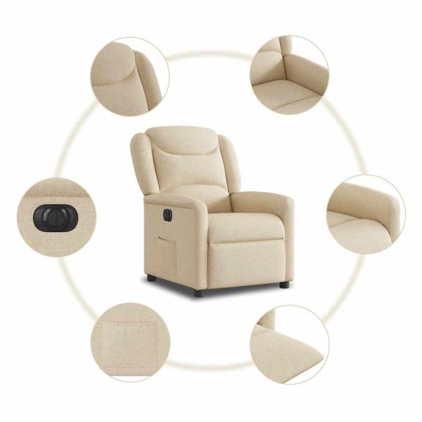 Relaxsessel Elektrisch Creme Stoff