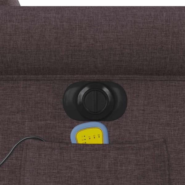 Massagesessel Elektrisch Dunkelbraun Stoff