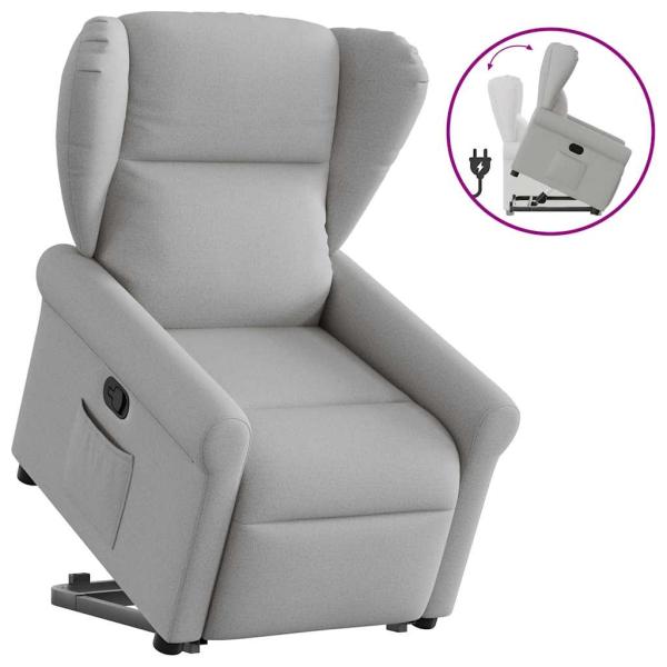 Relaxsessel mit Aufstehhilfe Wolkengrau Stoff