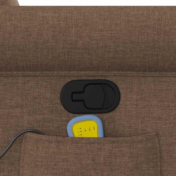 Massagesessel mit Aufstehhilfe Braun Stoff