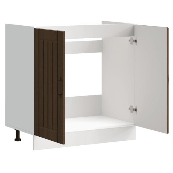 Spülenunterschrank Lucca Braun Eichen-Optik Holzwerkstoff