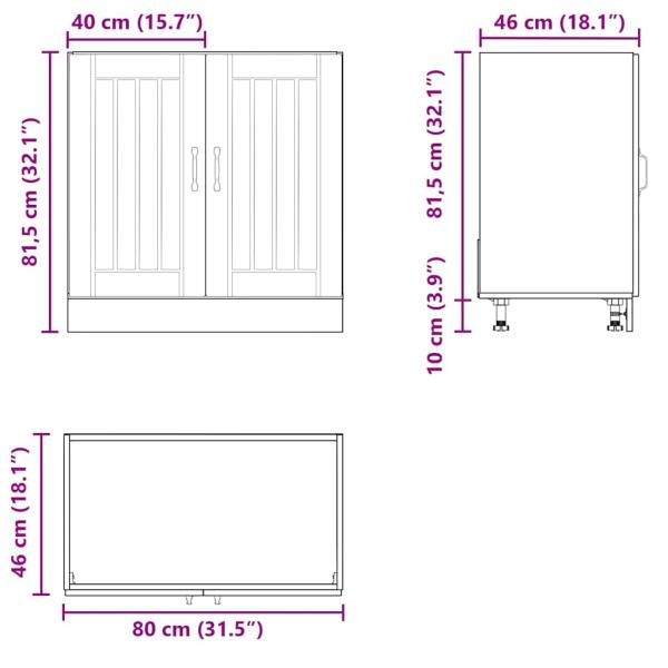 Spülenunterschrank Lucca Braun Eichen-Optik Holzwerkstoff