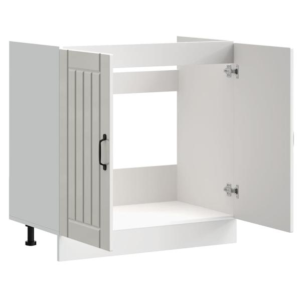 Spülenunterschrank Lucca Hochglanz-Weiß Holzwerkstoff