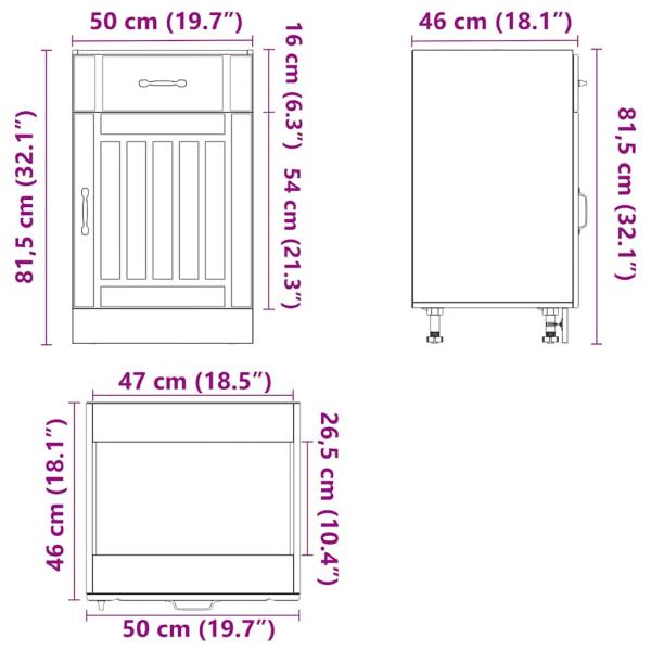 Küchen-Unterschrank Lucca Schwarz Holzwerkstoff