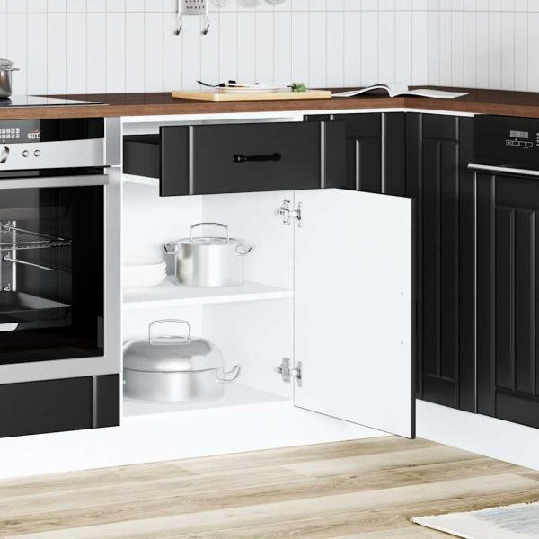 Küchen-Unterschrank Lucca Schwarz Holzwerkstoff