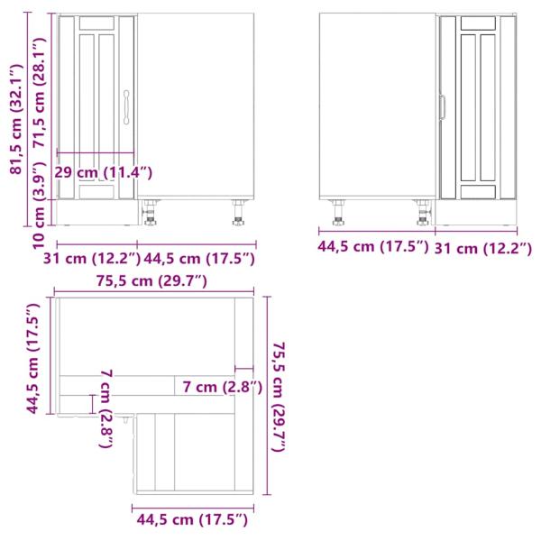 Küchen-Eckunterschrank Lucca Weiß Holzwerkstoff