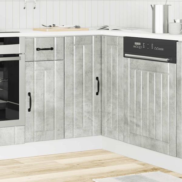 Küchen-Eckunterschrank Lucca Betongrau Holzwerkstoff