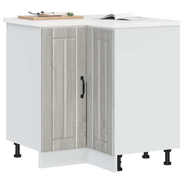 ARDEBO.de - Küchen-Eckunterschrank Lucca Grau Sonoma Holzwerkstoff