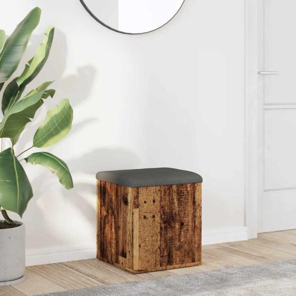 ARDEBO.de - Sitzbank mit Stauraum Altholz-Optik 42x42x45 cm Holzwerkstoff