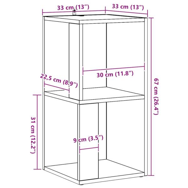 Eckregal Artisan-Eiche 33x33x67 cm Holzwerkstoff