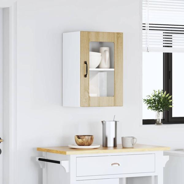 Küchen-Hängeschrank mit Glastür Lucca Sonoma-Eiche