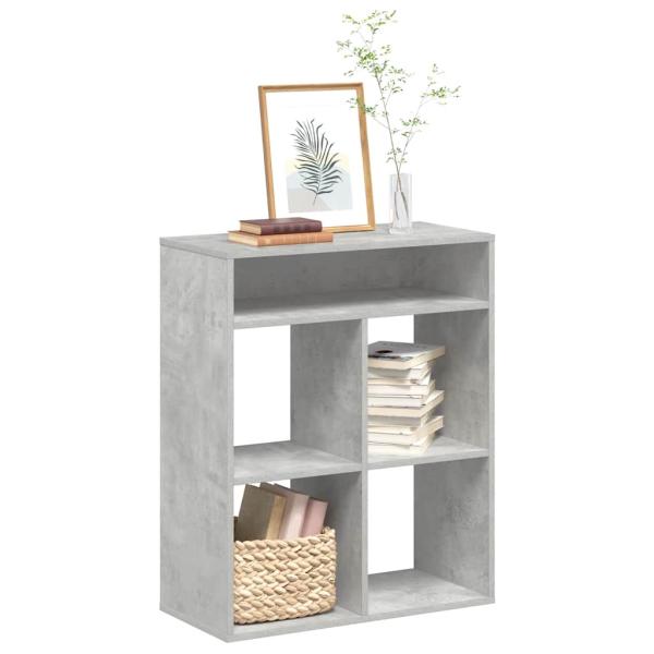 ARDEBO.de - Bücherregal Betongrau 66x31x80 cm Holzwerkstoff