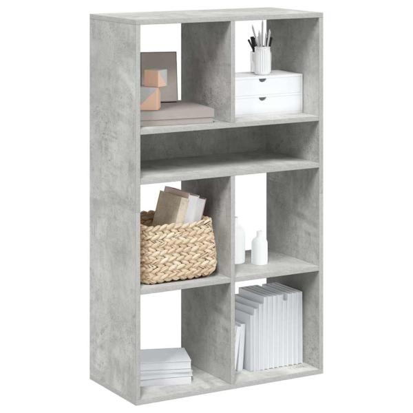 ARDEBO.de - Bücherregal Betongrau 66x31x112 cm Holzwerkstoff
