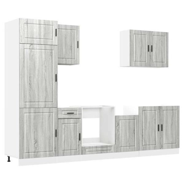 7-tlg. Küchenschrank-Set Kalmar Grau Sonoma Holzwerkstoff