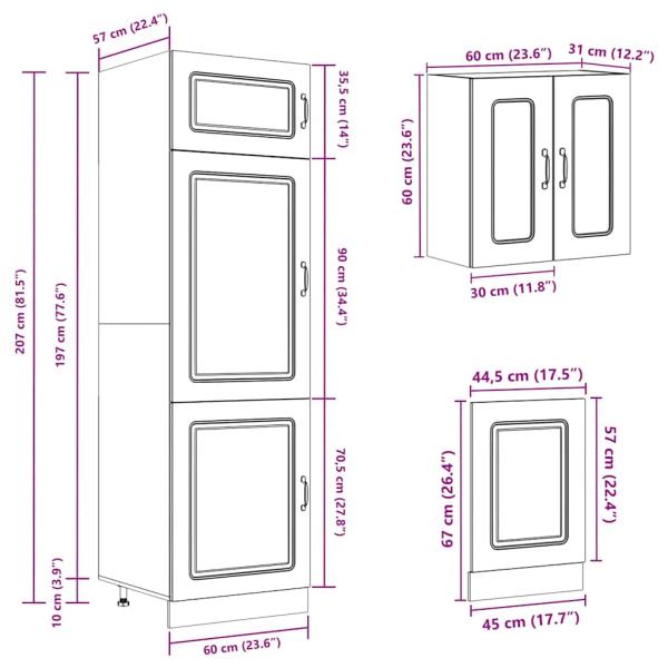 8-tlg. Küchenschrank-Set Braun Eichen-Optik Holzwerkstoff