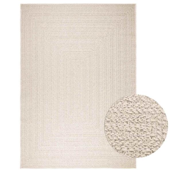 ARDEBO.de - Teppich ZIZUR Creme 200x290 cm Jute-Optik Indoor und Outdoor