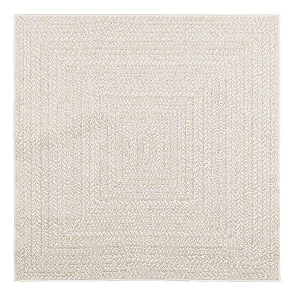 Teppich ZIZUR Creme 120x120 cm Jute-Optik Indoor und Outdoor
