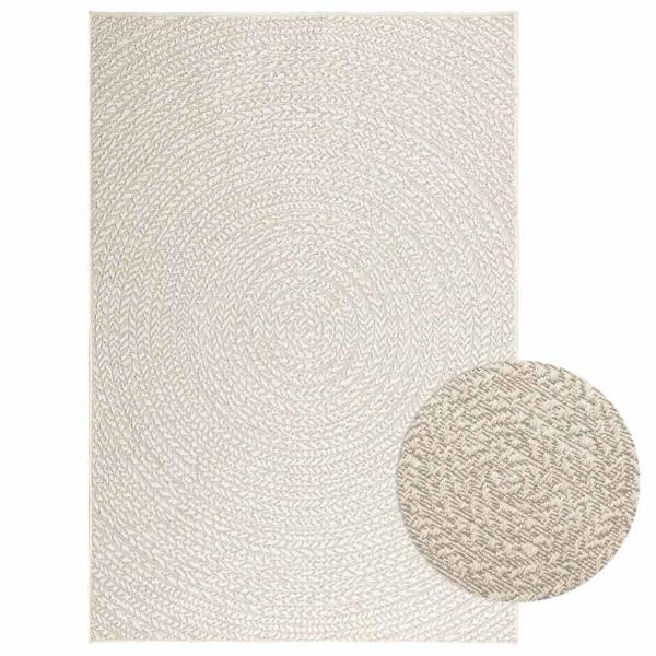 ARDEBO.de - Teppich ZIZUR Creme 120x170 cm Jute-Optik Indoor und Outdoor