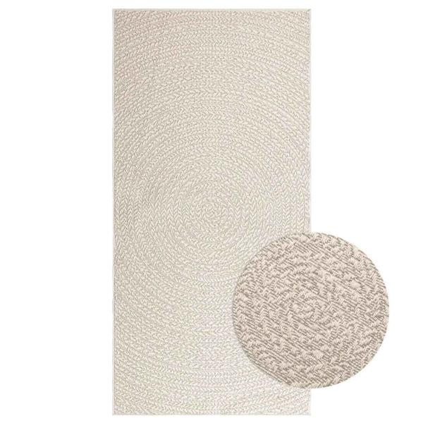ARDEBO.de - Teppich ZIZUR Creme 100x200 cm Jute-Optik Indoor und Outdoor