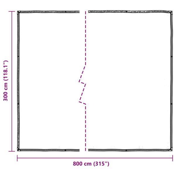 Transparente Plane mit Ösen 3x8 m Polyethylen