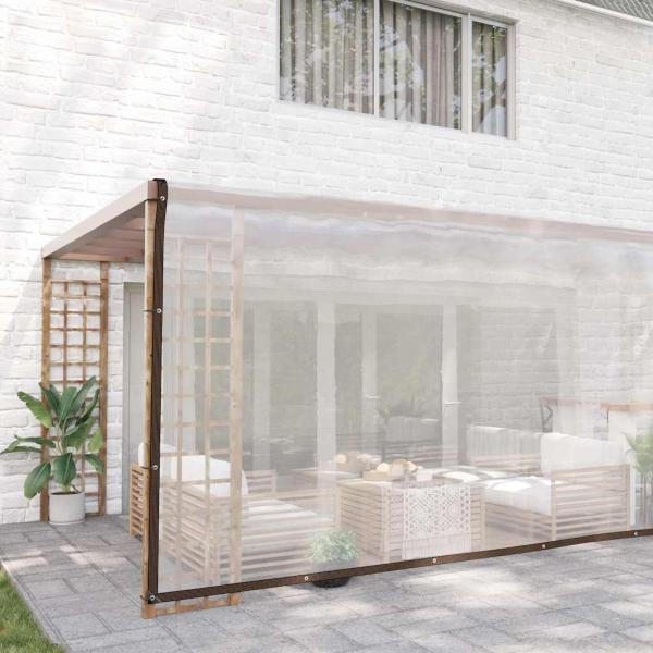 ARDEBO.de - Transparente Plane mit Ösen 5x10 m Polyethylen