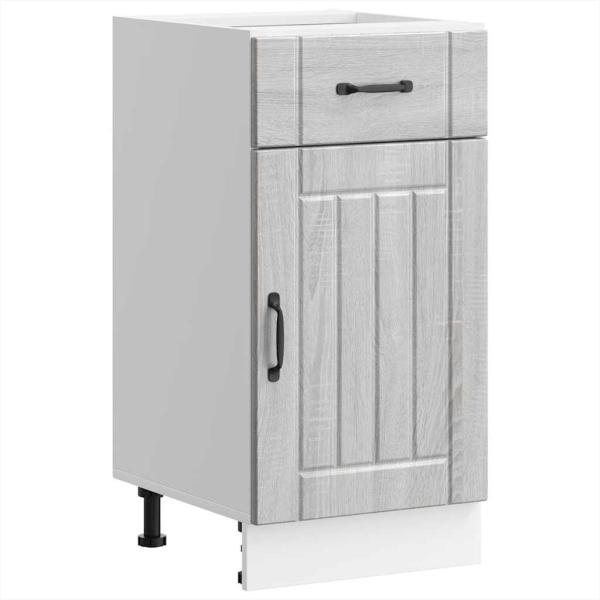 ARDEBO.de - Küchen-Unterschrank Lucca Grau Sonoma Holzwerkstoff