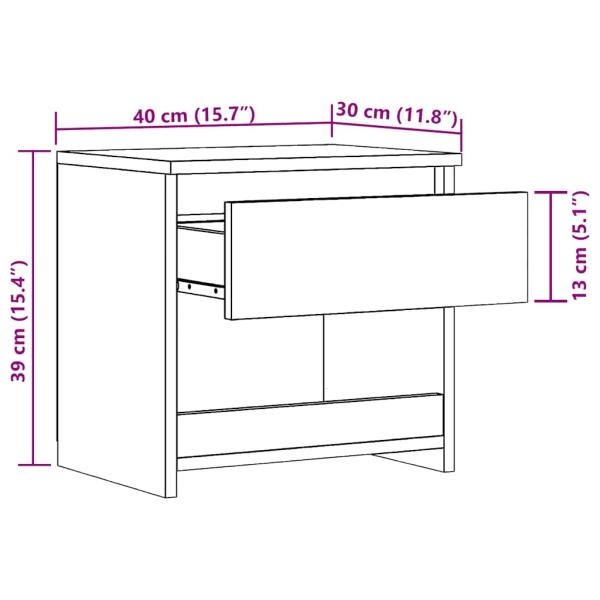 Nachttische 2 Stk. Artisan-Eiche 40x30x39 cm Holzwerkstoff