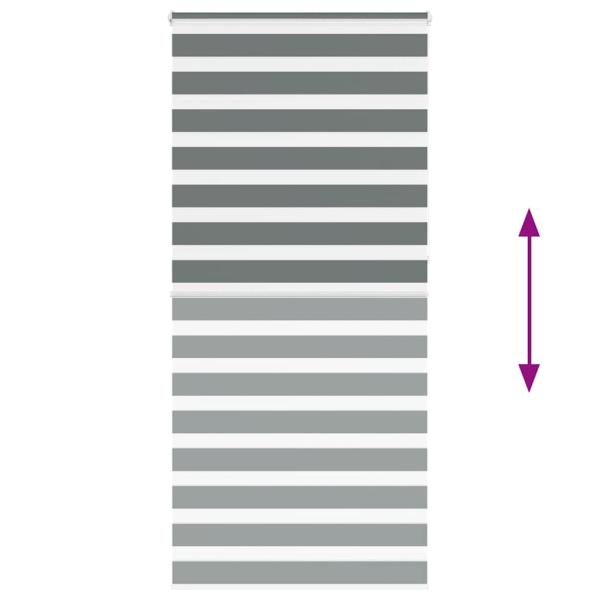 ARDEBO.de - Zebra Jalousie Dunkelgrau 105x230 cm Stoffbreite 100,9 cm