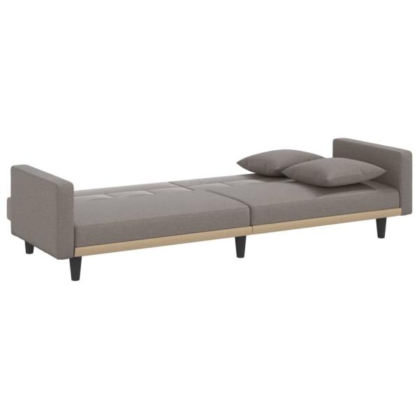 ARDEBO.de - Schlafsofa mit Kissen Taupe Stoff