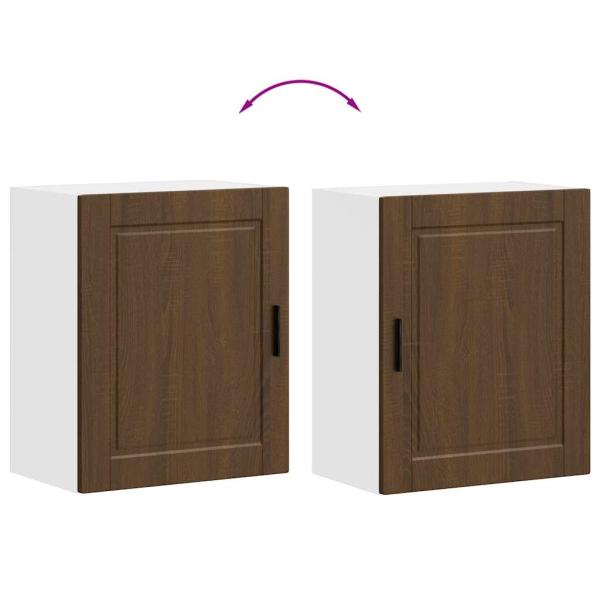 Küchen-Hängeschränke 2 Stk. Braun Eichen-Optik Holzwerkstoff
