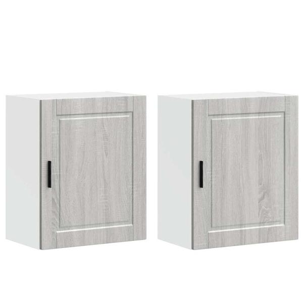Küchen-Hängeschränke 2 Stk. Porto Grau Sonoma Holzwerkstoff