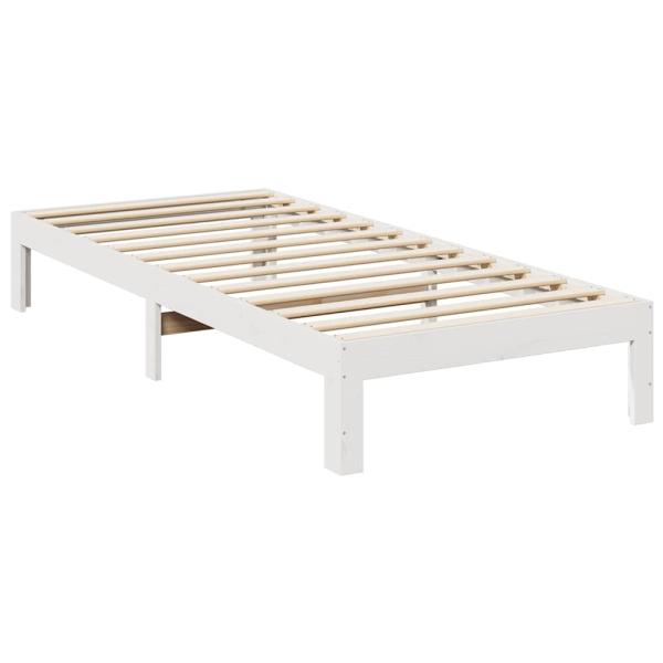 Massivholzbett ohne Matratze Weiß 80x200 cm Kiefernholz