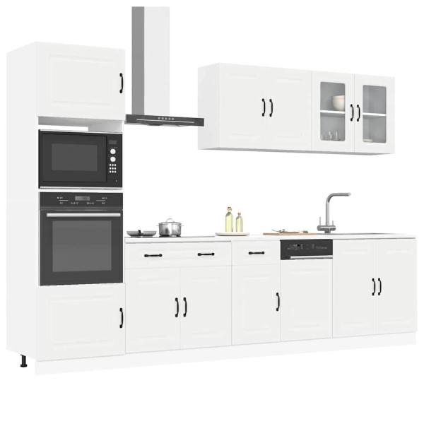 ARDEBO.de - 7-tlg. Küchenschrank-Set Kalmar Weiß Holzwerkstoff