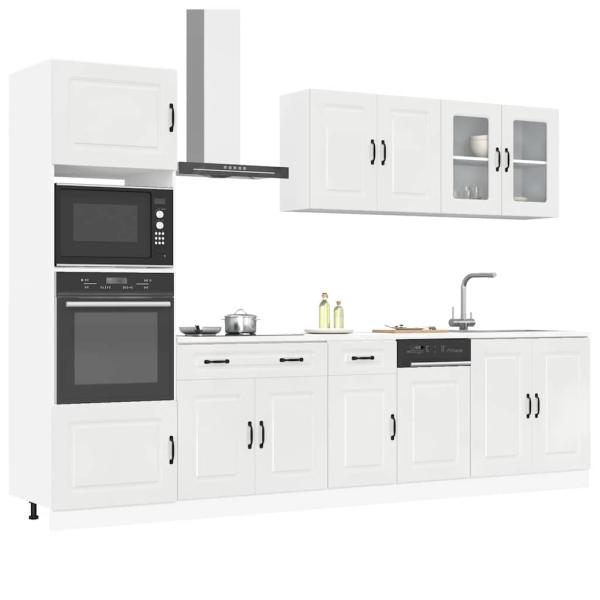 ARDEBO.de - 7-tlg. Küchenschrank-Set Kalmar Hochglanz-Weiß Holzwerkstoff