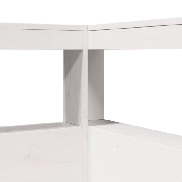 Massivholzbett mit Regal ohne Matratze Weiß 200x200 cm Kiefer