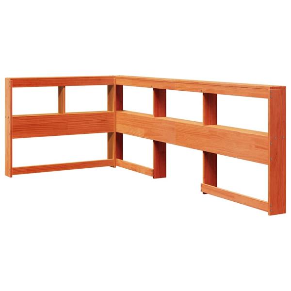Massivholzbett mit Regal ohne Matratze Wachsbraun 100x200 cm